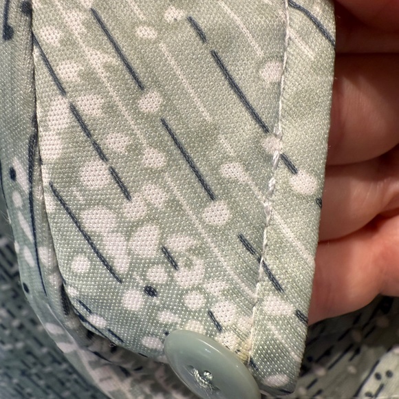 Vintage 1970s Rare Lilly Dache, Mod, Sage Green Polo, Abstract Dot Disco Shirt - Picture 6 of 9